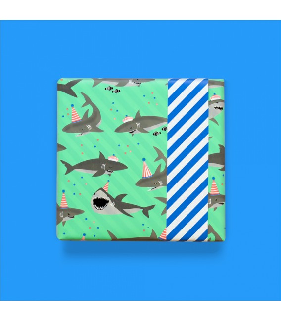 Papel Regalo Shark - Stripe Blue HOUSE OF PRODUCTS